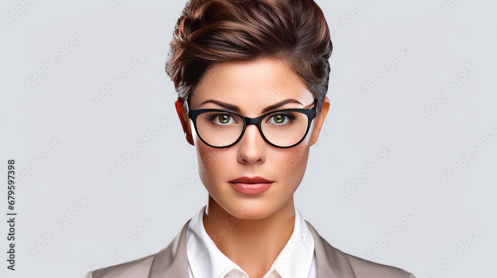 Portrait, professional and business woman face for career, human resources or management. Serious headshot of boss, employer or HR person for job or company isolated on transparent, png background 