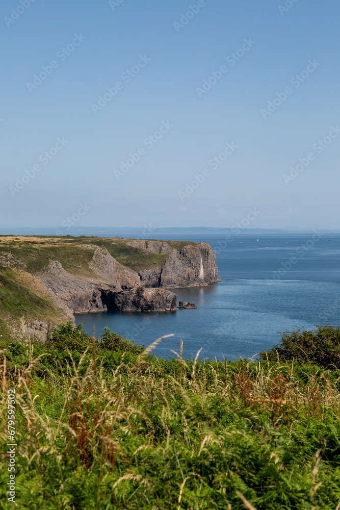 The rugged Pembrokeshire coast on a sunny summer's day