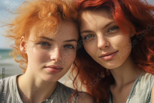 Portrait of girlfriends on the beach