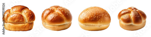Plain kaiser bun  Hyperrealistic Highly Detailed Isolated On Transparent Background Png File photo