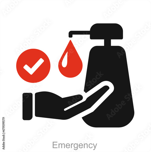 Disinfection and dirty icon concept