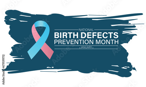 Birth Defects Awareness Month Vector Illustration. Banner, poster, card, background design with ribbon and show shadow design.