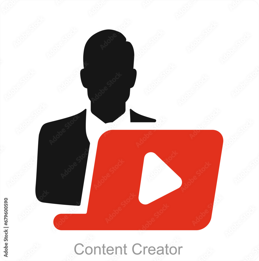 Content Creator and artist icon concept Content Creator and artist icon concept