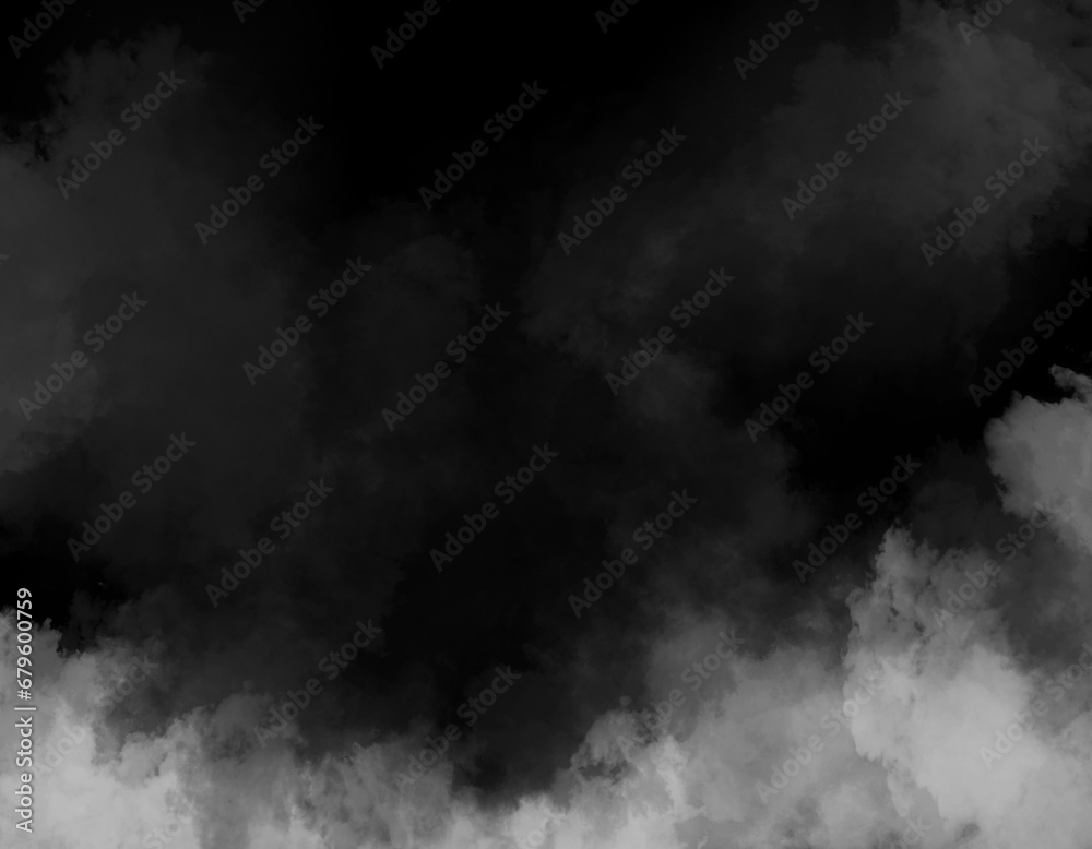 Fototapeta premium 煙が下部に漂う背景素材/背景色黒タイプ