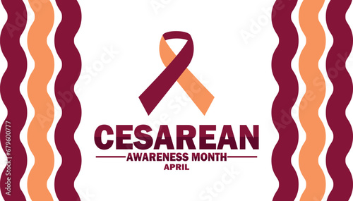 Cesarean Awareness Month Vector illustration. Holiday concept. Template for background, banner, card, poster with text inscription.