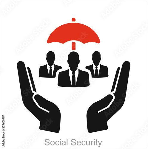 Social Security and people icon concept 