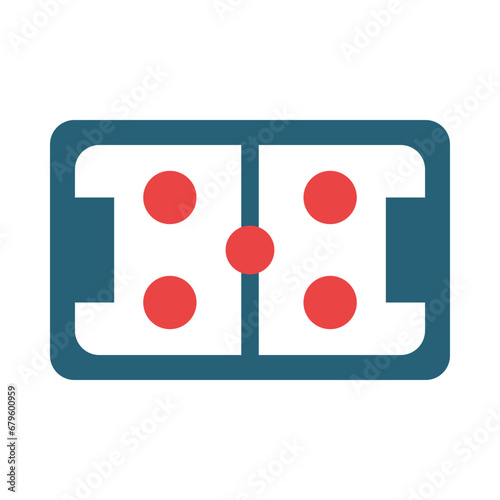 Air Hockey Glyph Two Color Icon Design