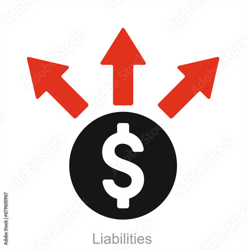 Liabilities and money icon concept 