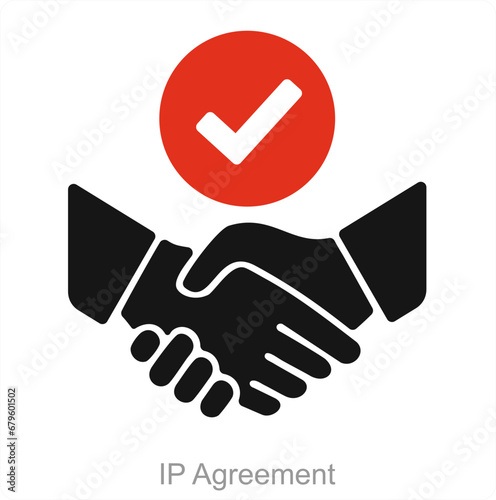 IP Agreement and agreement icon concept 