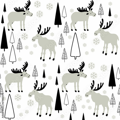 Cute animals winter pattern
