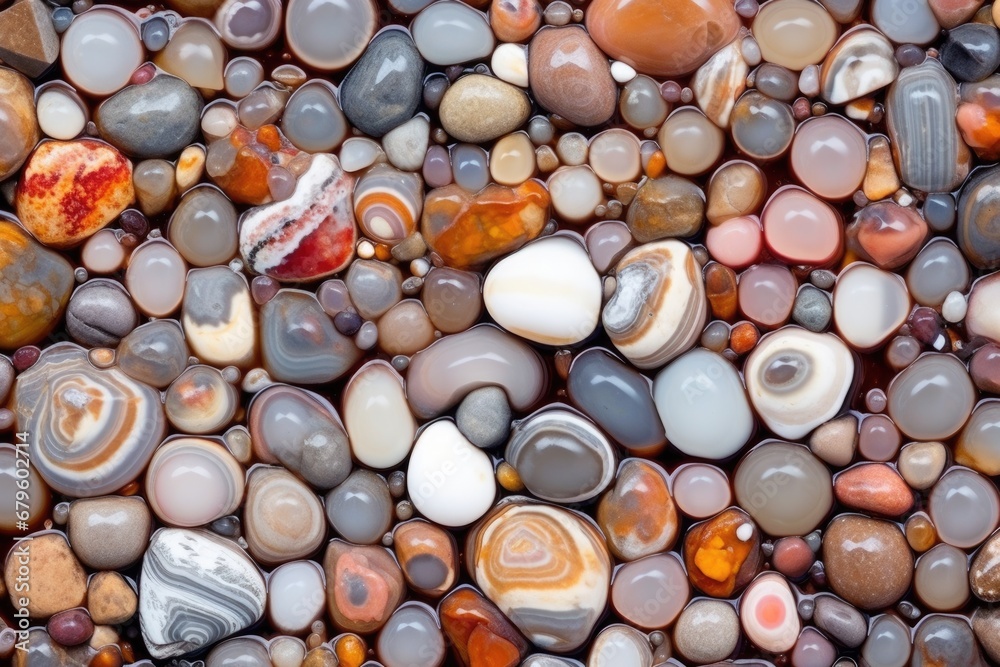 a cluster of botswana agate pebbles - obrazy, fototapety, plakaty 