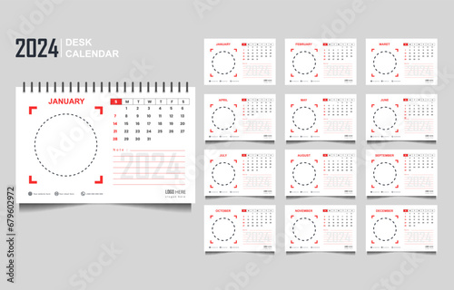 monthly calendar for 2024 template design