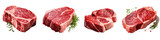 Raw fresh beef steak  Hyperrealistic Highly Detailed Isolated On Transparent Background Png File