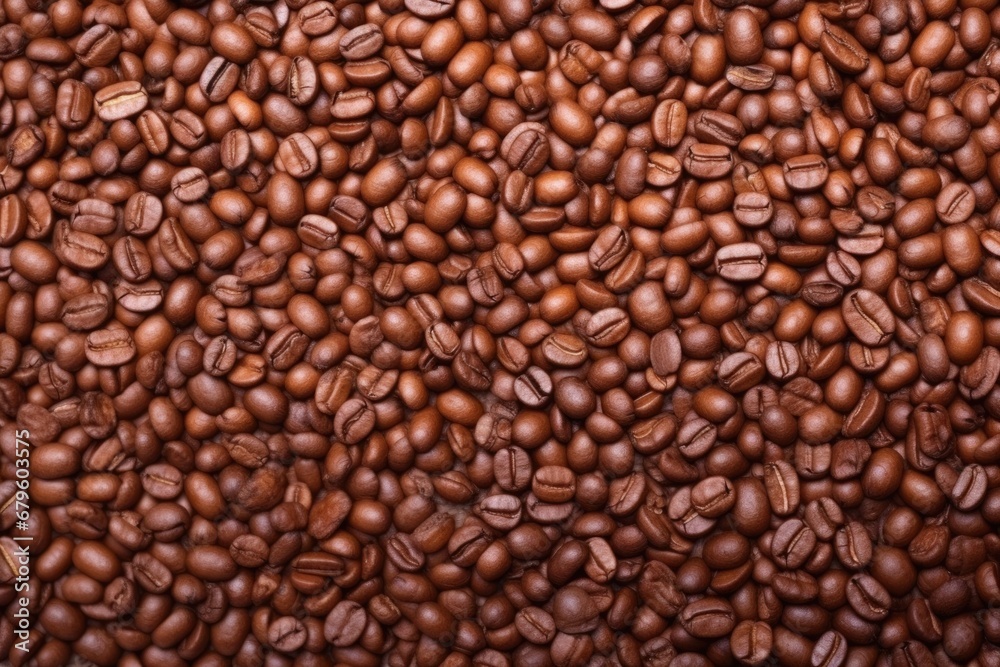 Fototapeta premium coffee beans closeup on a leather background