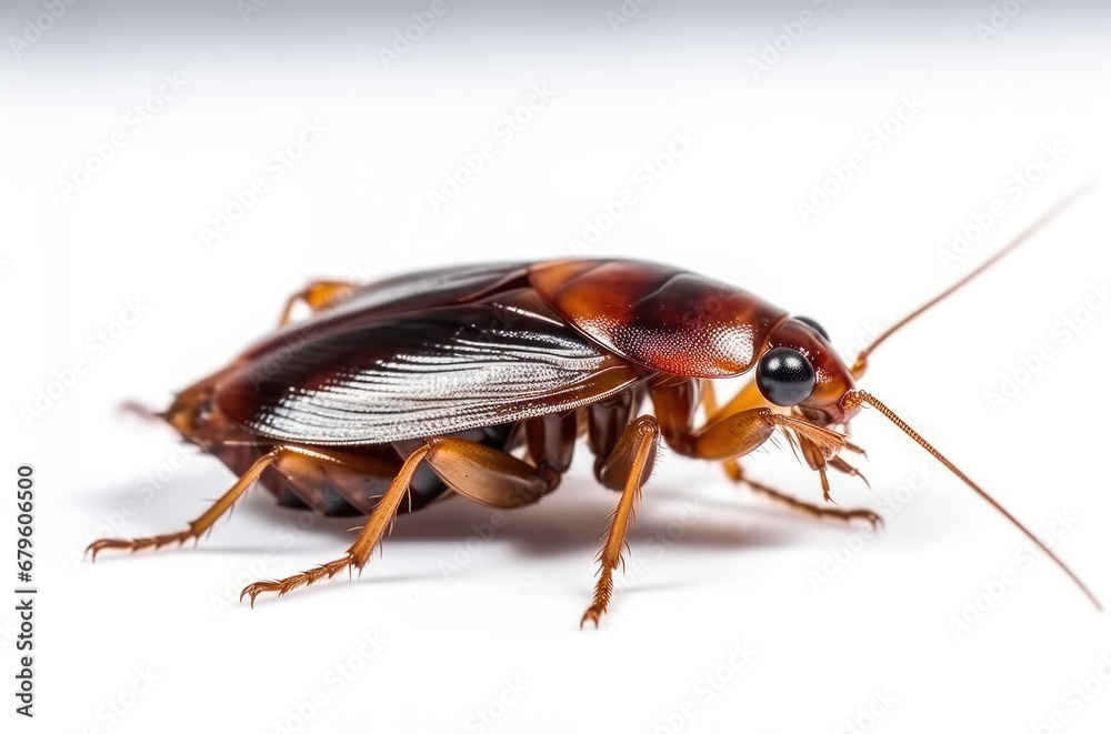 Fototapeta premium Cockroach isolated on white background. Macro. Close up.