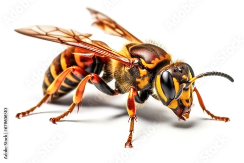 Close-up of a Wasp isolated on a white background.