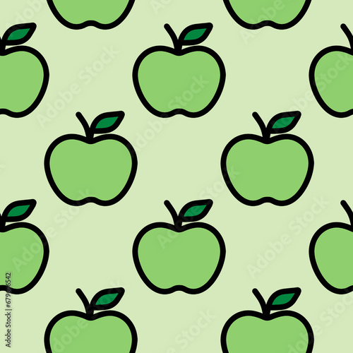 Apples seamless pattern. Funny image 