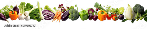 Collection Natural Fresh Vegetables Border On Transparent Background
