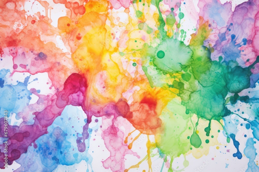 close-up of a multi-hued watercolor splotch