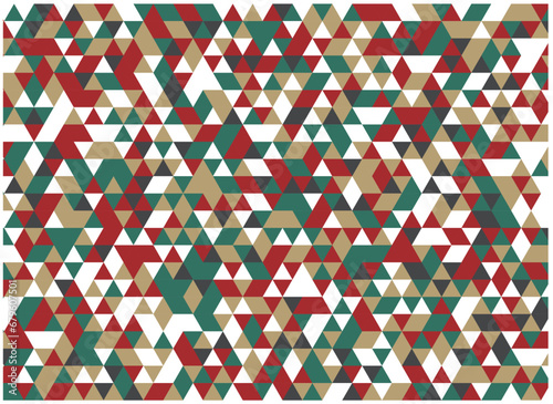クリスマス風幾何学パターンの背景素材 模様壁紙