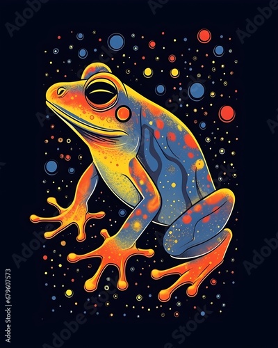 Frosch Illustration / Magischer Frosch / Frosch Poster / Cooles Frosch Bild / Ai-Ki generiert