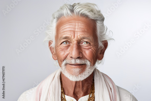 Herencia de Experiencia: Rostro Sereno de un Hombre Senior del Medio Oriente photo