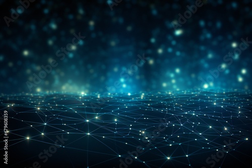 Abstract technology background with illuminated fiber optic network connections