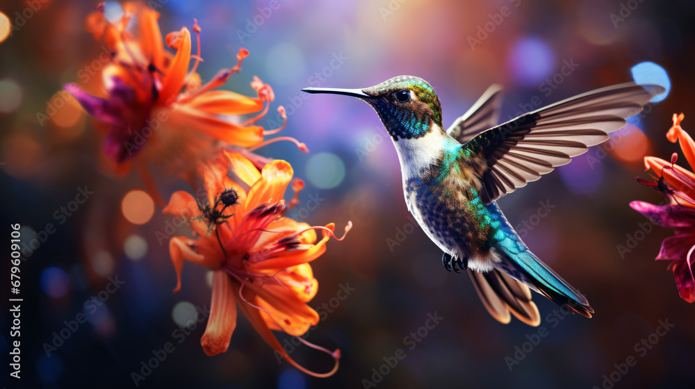 Generative AI illustration of small hummingbird