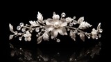 a Silver Floral Wedding Headpiece inspired, a blank space for text, allowing viewers to appreciate the authenticity of this exquisite accessory.