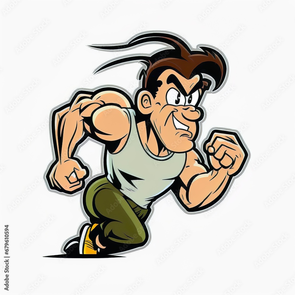young cartoon guy running icon logo young cartoon guy running icon logo