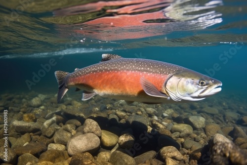 arctic char swimming in cold clear waters
