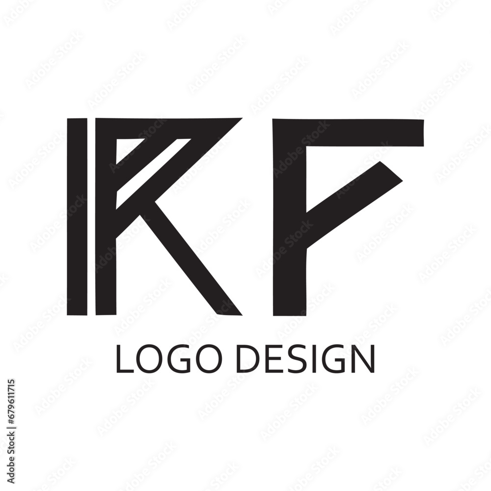 Simple Black Letter RF For Logo Company Design