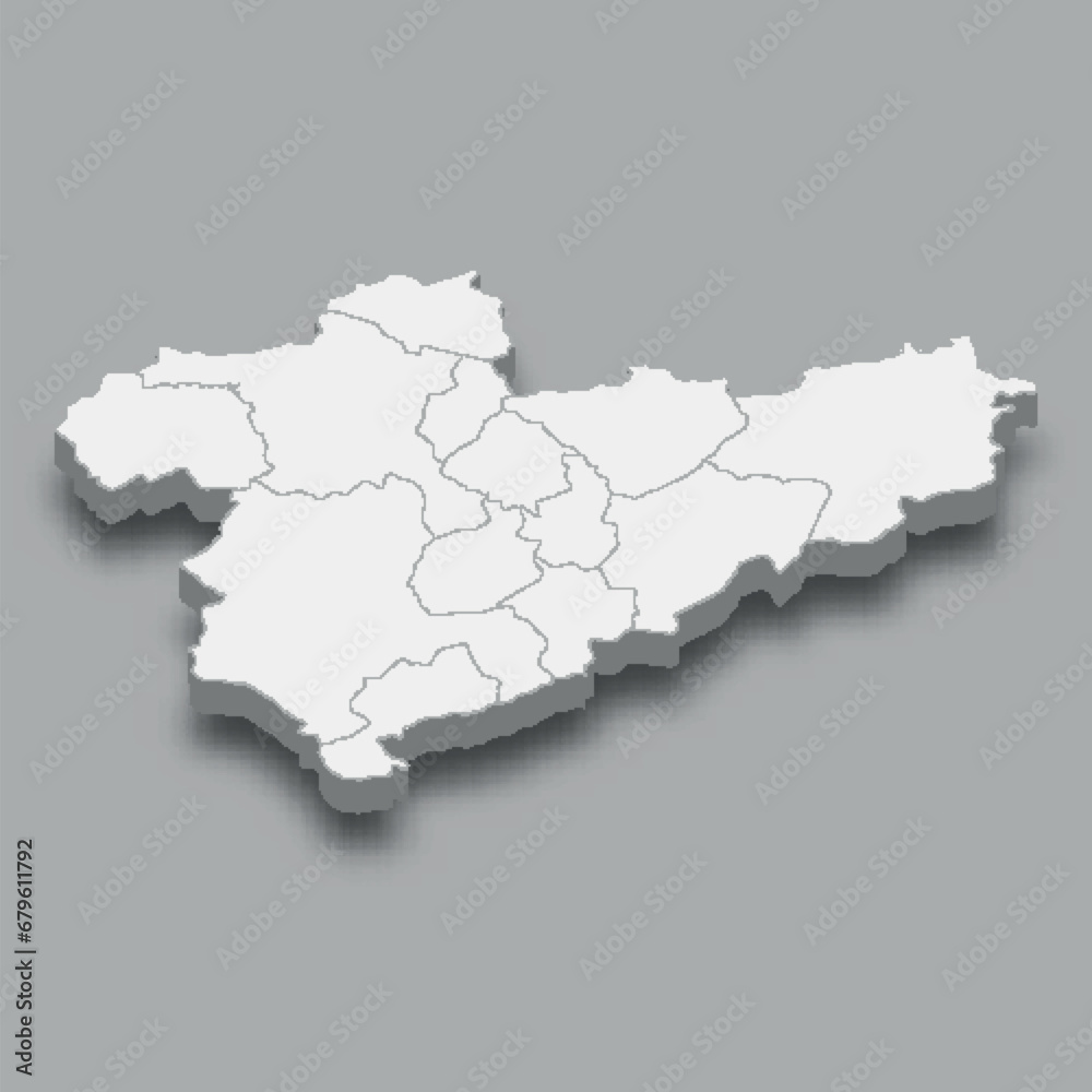 3d isometric map Central Anatolia Region of Turkey 3d isometric map Central Anatolia Region of Turkey