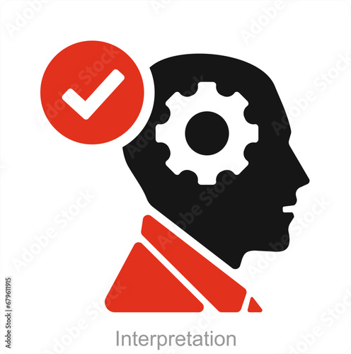 Interpretation and research icon concept