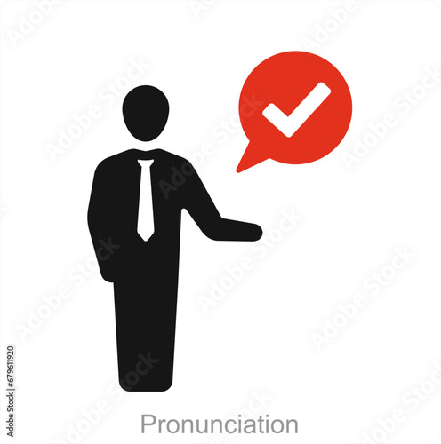 Pronunciation and speak icon concept