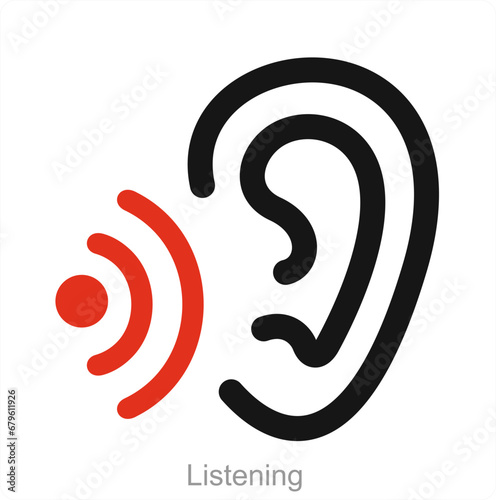 Listening and hear icon concept
