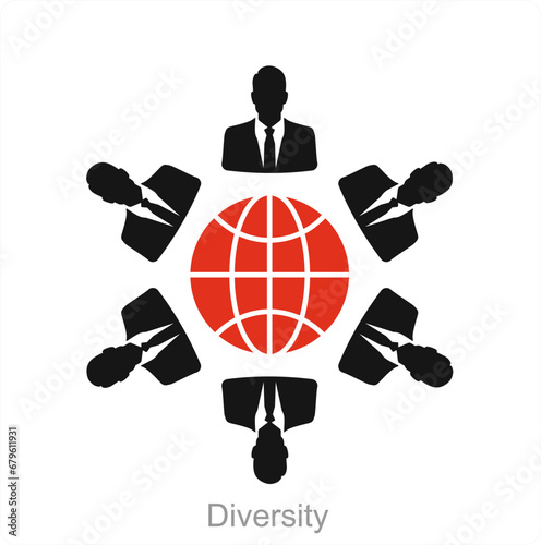 Diversity and combine icon concept