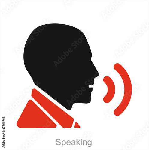 Speaking and say icon concept