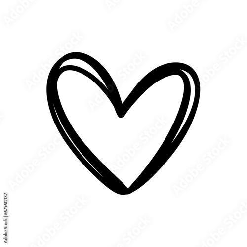 hand drawn heart. Handdrawn rough marker heart