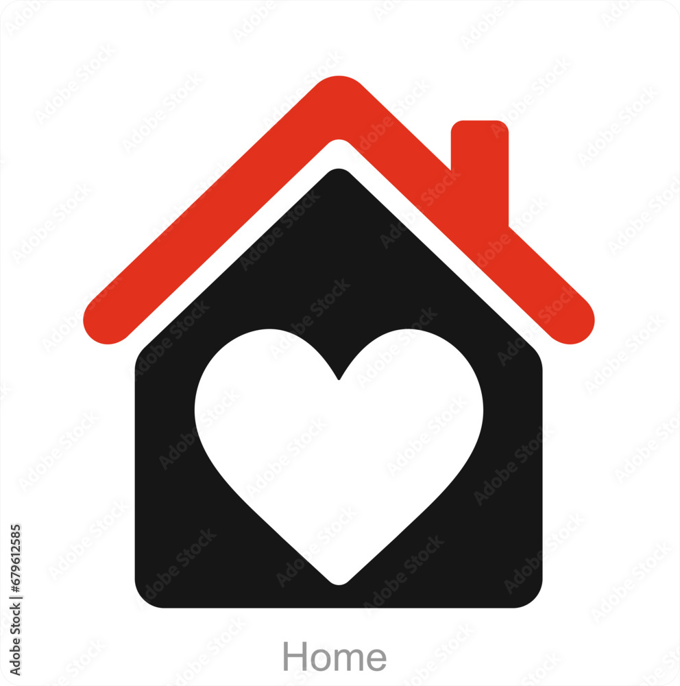 Home and map icon concept