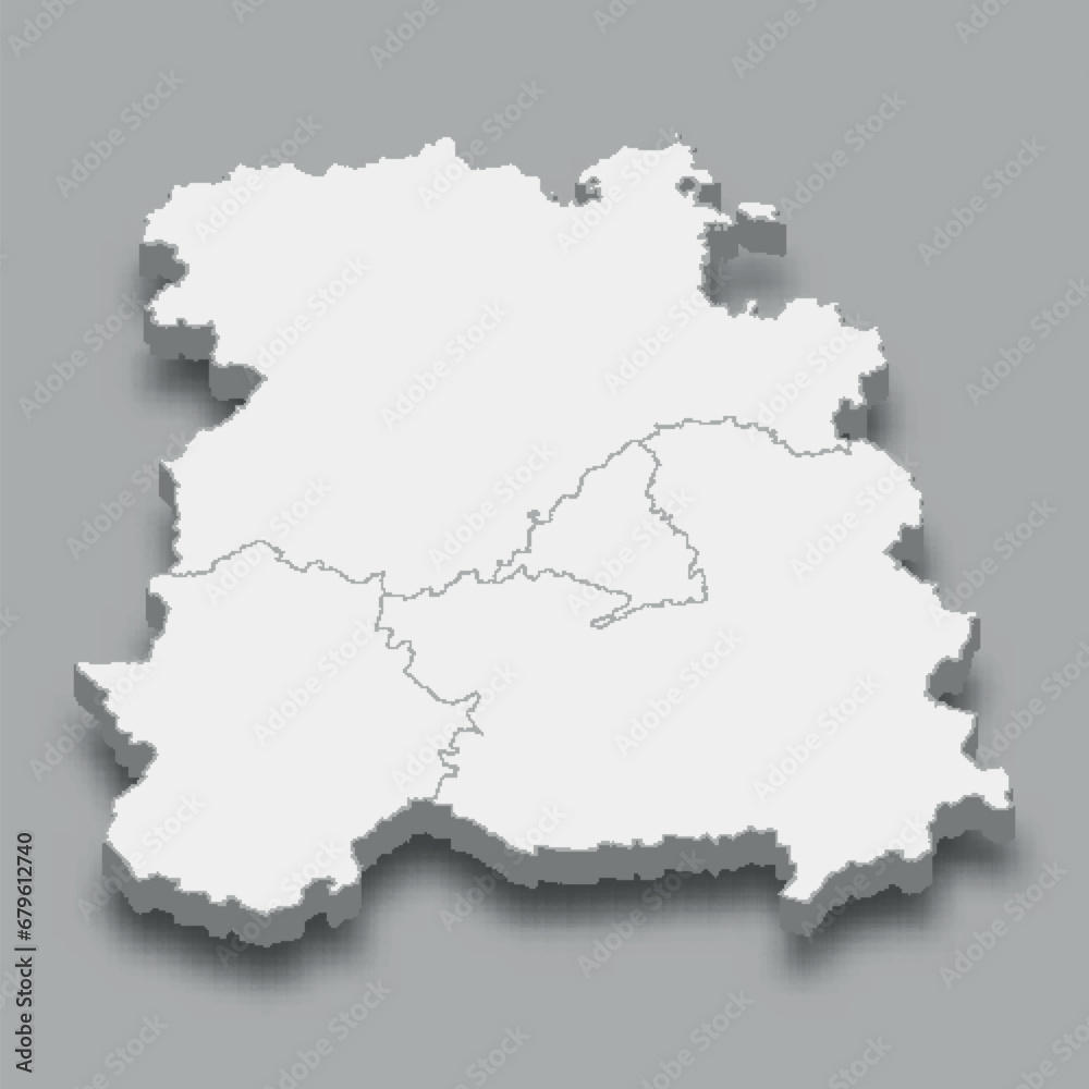 Obraz premium 3d isometric map Centre Region of Spain
