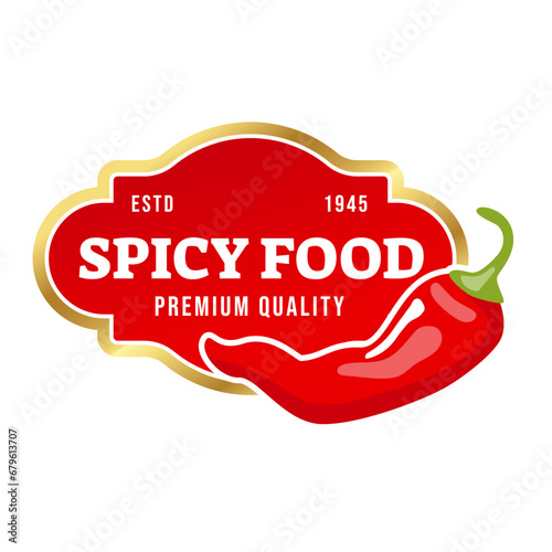 red chili logo vector, cafe and restaurant logo in white background