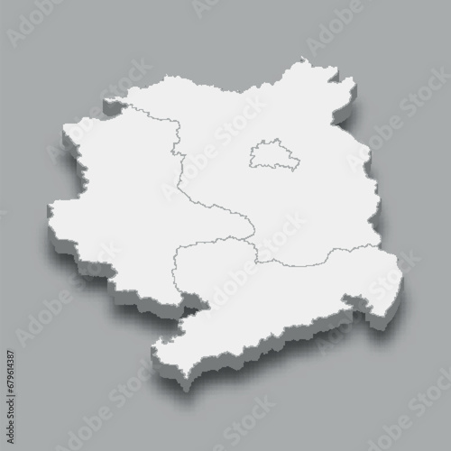 3d isometric map Eastern Region of Germany