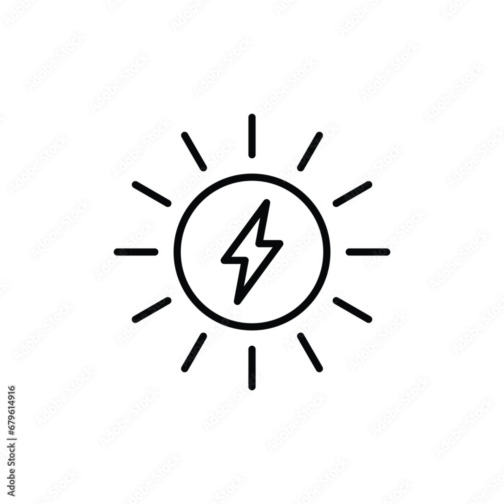sun energy icon vector eco electricity sign sun energy icon vector eco electricity sign