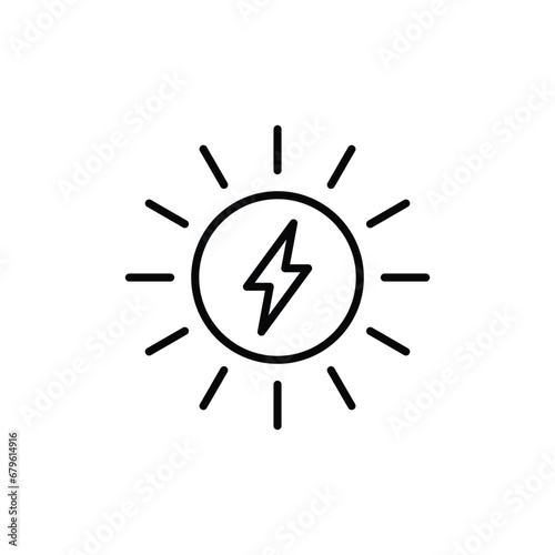 sun energy icon vector eco electricity sign 