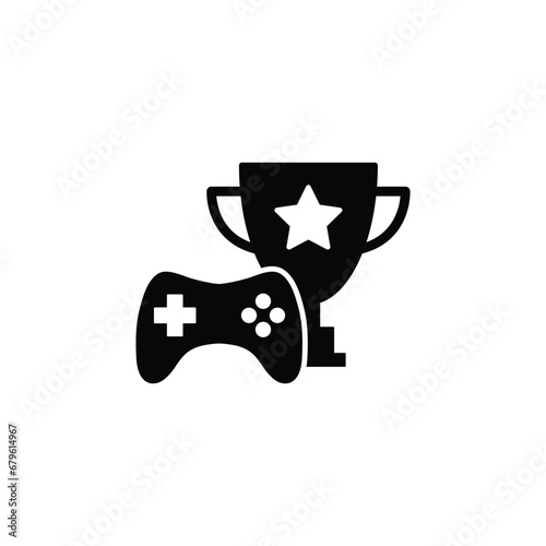 video game winner icon vector with trophy Cybersport icon 