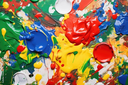 vibrant oil paint globs on a canvas