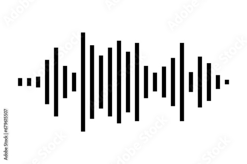 Sound wave or voice message icon. Music waveform, track radio play. Audio equalizer line. Vector illustration