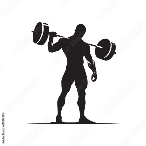 Muscle-Bound Gym Silhouette - An Impressive Image Featuring the Muscular Silhouette and Strength of a Dedicated Fitness Aficionado.
