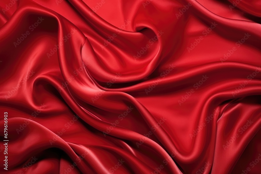 cherry red satin material flowing in waves cherry red satin material flowing in waves